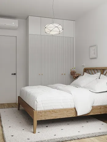 Интерьер спальни cветильниками над кроватью  смотреть на Basicdecor
