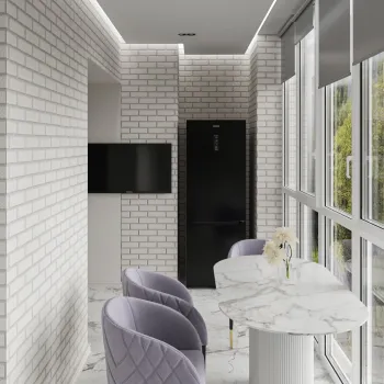 Интерьер с нишей и нишей из плитки в современном стиле смотреть на Basicdecor