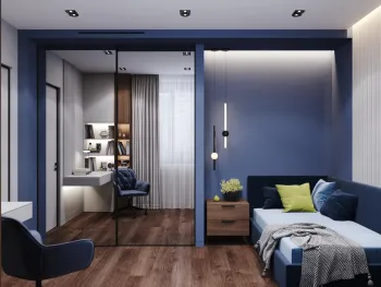 Интерьер детской cветильниками над кроватью и с подсветкой  смотреть на Basicdecor