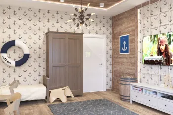 Интерьер детской в современном стиле и морском смотреть на Basicdecor