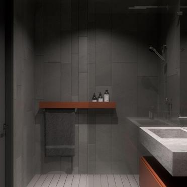 Интерьер ванной с душевой из плитки  смотреть на Basicdecor