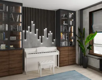 Интерьер гостиной c подсветкой  смотреть на Basicdecor