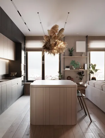 Интерьер кухни c островом  смотреть на Basicdecor