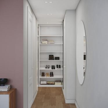 Интерьер гардеробной с проходной  смотреть на Basicdecor