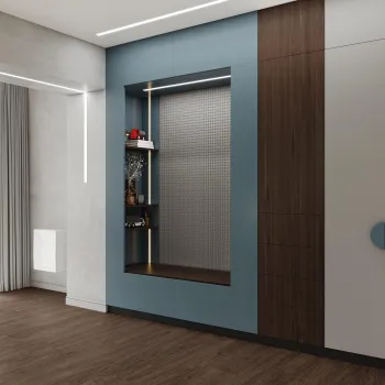 Интерьер прихожей с зеркалом на двери и с подсветкой  смотреть на Basicdecor