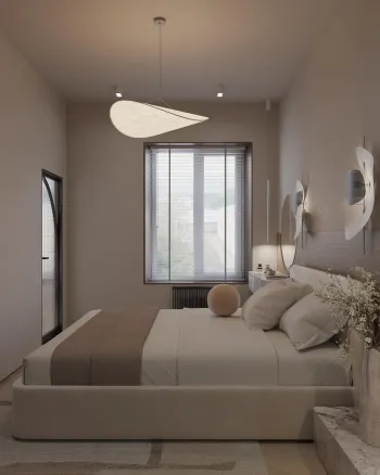 Интерьер спальни cветильниками над кроватью  смотреть на Basicdecor