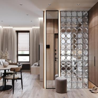 Интерьер прихожей с зеркалом на двери в современном стиле смотреть на Basicdecor