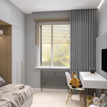 Интерьер детской с жалюзи и дверными жалюзи  смотреть на Basicdecor