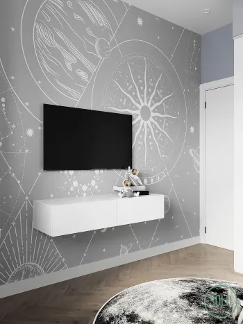 Интерьер детской с телевизором на стене  смотреть на Basicdecor