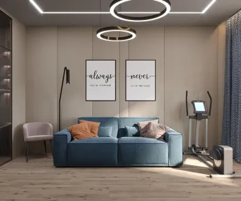 Интерьер спальни cветовыми линиями  смотреть на Basicdecor