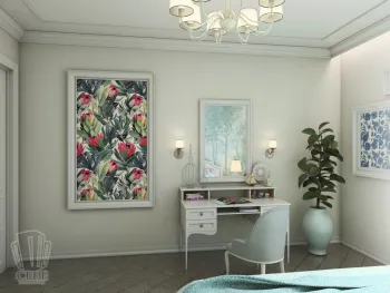 Интерьер c рабочим местом в классическом стиле смотреть на Basicdecor