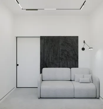 Интерьер cветовыми линиями и с подсветкой  смотреть на Basicdecor