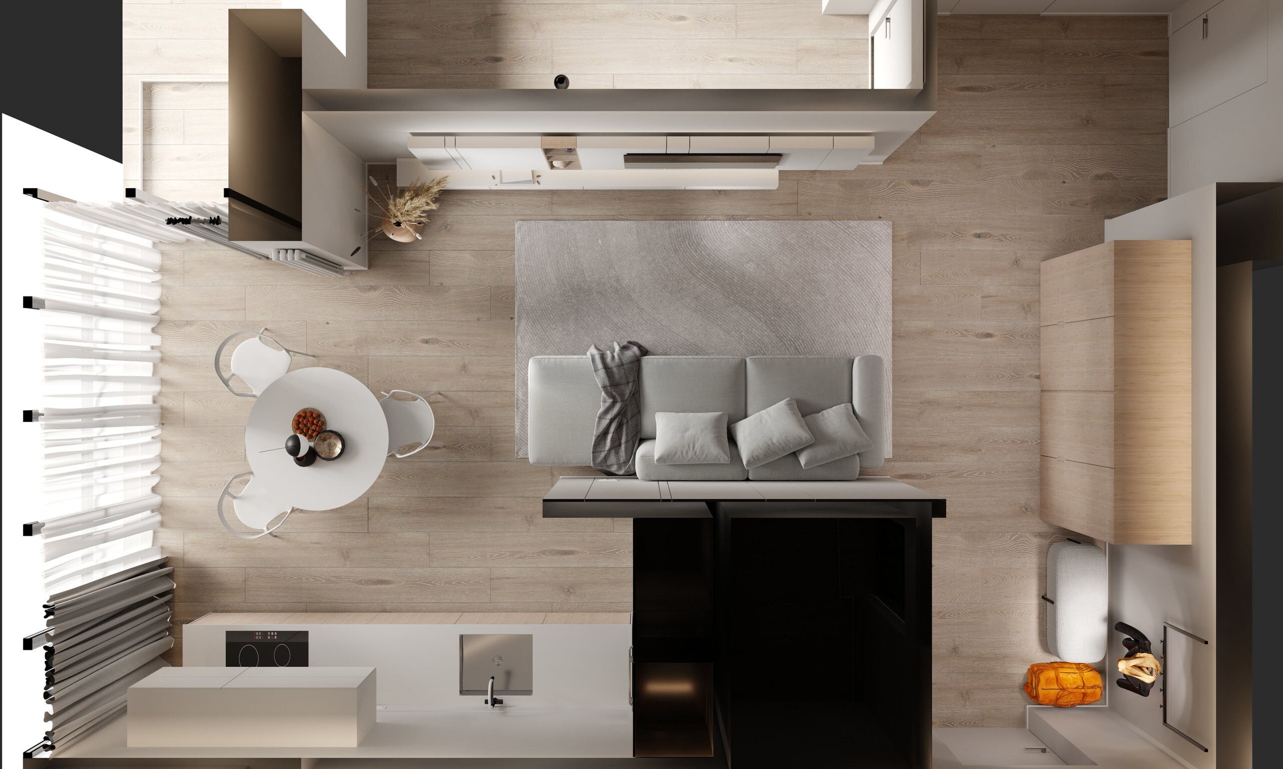 Интерьер гостиной с керамогранитом на стену с телевизором в современном стиле и в стиле лофт