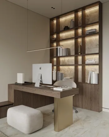Интерьер кабинета c подсветкой  смотреть на Basicdecor
