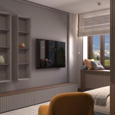 Интерьер детской с нишей для телевизора  смотреть на Basicdecor