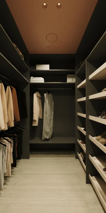 Интерьер гардеробной с гардеробной  смотреть на Basicdecor