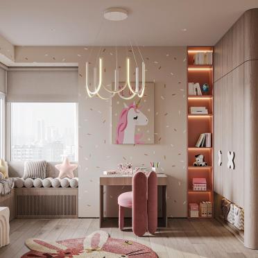 Интерьер детской с для девочки и с вигвамом  смотреть на Basicdecor