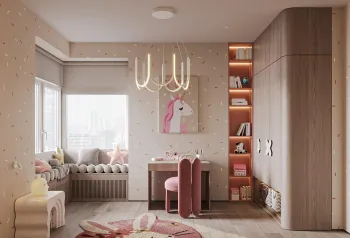 Интерьер детской с для девочки и с вигвамом  смотреть на Basicdecor