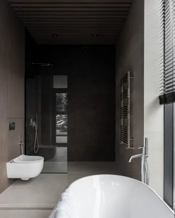 Интерьер ванной в современном стиле и минимализме смотреть на Basicdecor