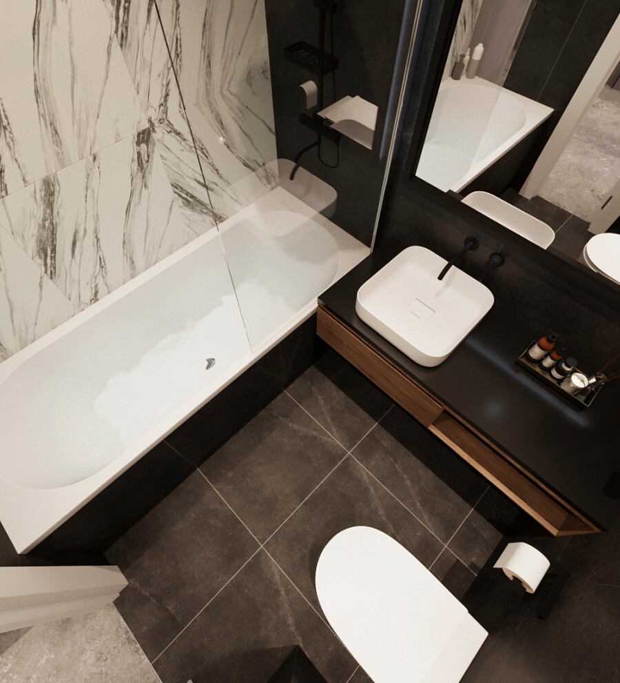 Интерьер ванной в современном стиле и в стиле лофт