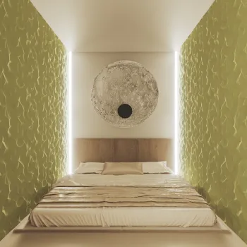 Интерьер спальни cветильниками над кроватью  смотреть на Basicdecor