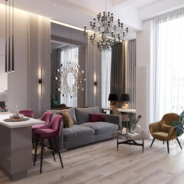 Интерьер гостиной в современном стиле смотреть на Basicdecor