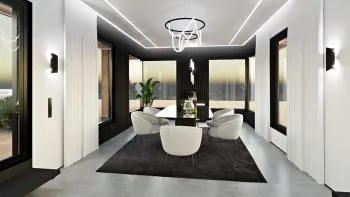 Интерьер гостиной c подсветкой  смотреть на Basicdecor