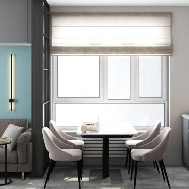 Интерьер кухни с жалюзи  смотреть на Basicdecor