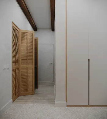 Интерьер с дверными жалюзи  смотреть на Basicdecor