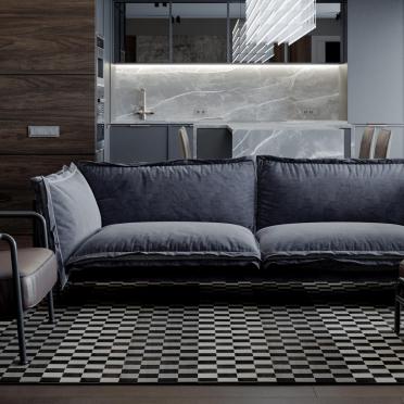 Интерьер кухни с каретной стяжкой  смотреть на Basicdecor