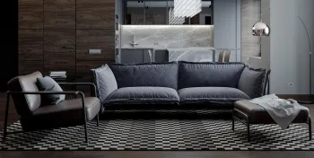 Интерьер кухни с каретной стяжкой  смотреть на Basicdecor