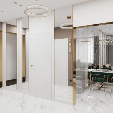 Интерьер с зеркалом на двери  смотреть на Basicdecor