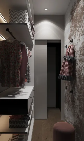 Интерьер детской с хранением верхней одежды  смотреть на Basicdecor