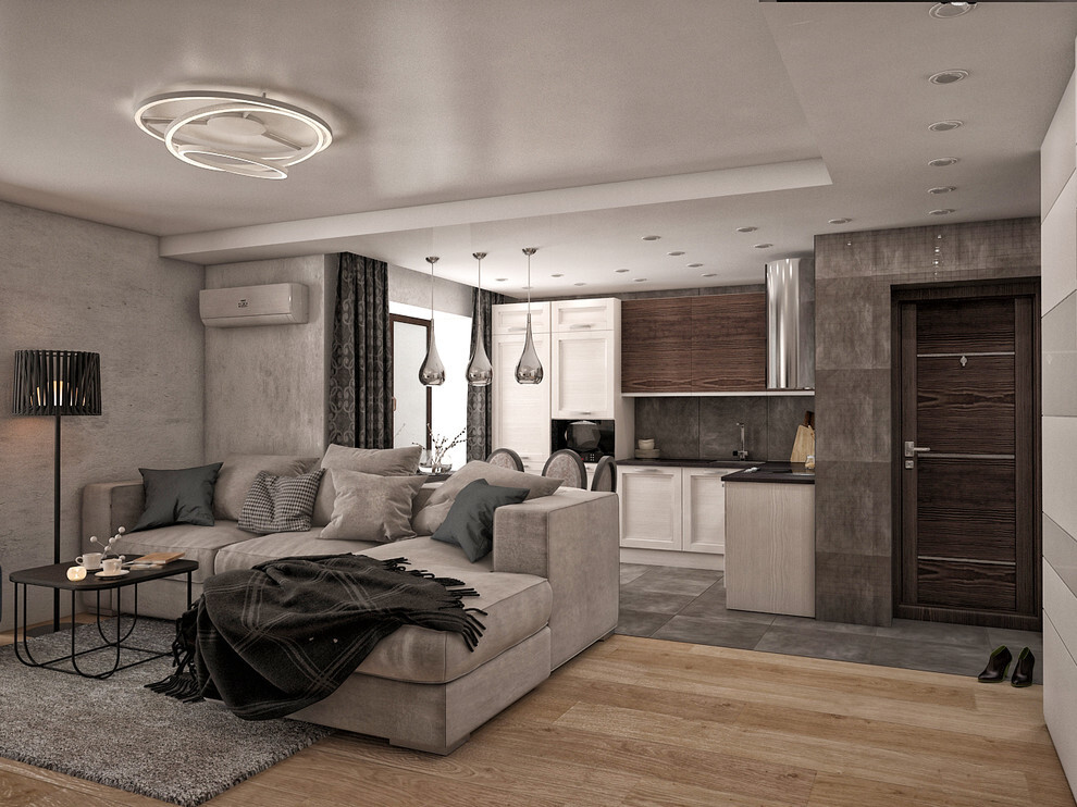 Интерьер гостиной с подсветкой светодиодной и с подсветкой в современном стиле и в стиле лофт