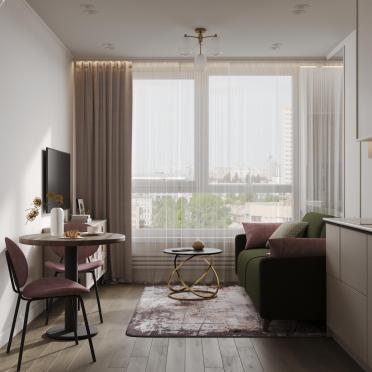 Интерьер гостиной с панорамными окнами  смотреть на Basicdecor