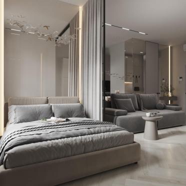 Интерьер спальни cветильниками над кроватью  смотреть на Basicdecor