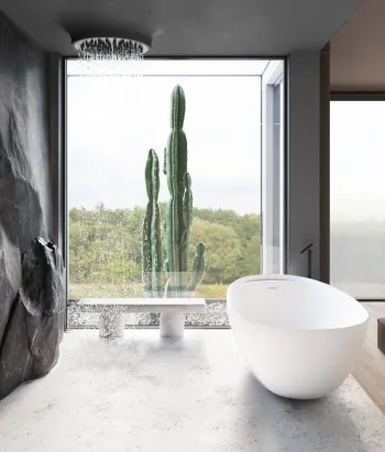 Интерьер ванной в современном стиле, эко и гранже смотреть на Basicdecor