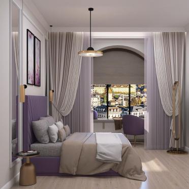 Интерьер спальни с жалюзи  смотреть на Basicdecor