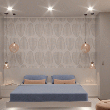 Интерьер спальни cветильниками над кроватью  смотреть на Basicdecor