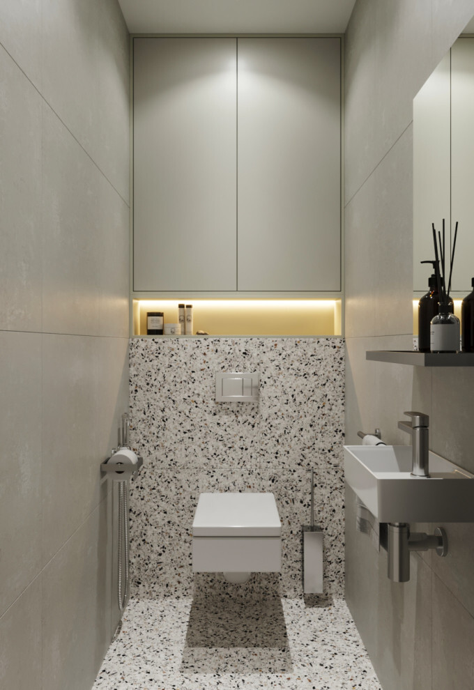 Интерьер ванной с подсветкой светодиодной и с подсветкой