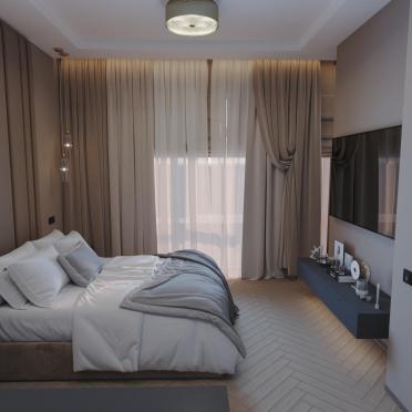 Интерьер спальни cветильниками над кроватью  смотреть на Basicdecor