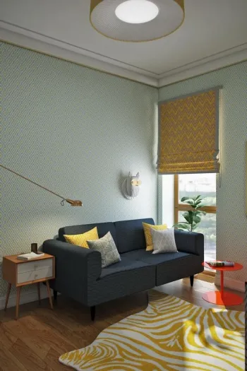 Интерьер с дверными жалюзи в современном стиле смотреть на Basicdecor