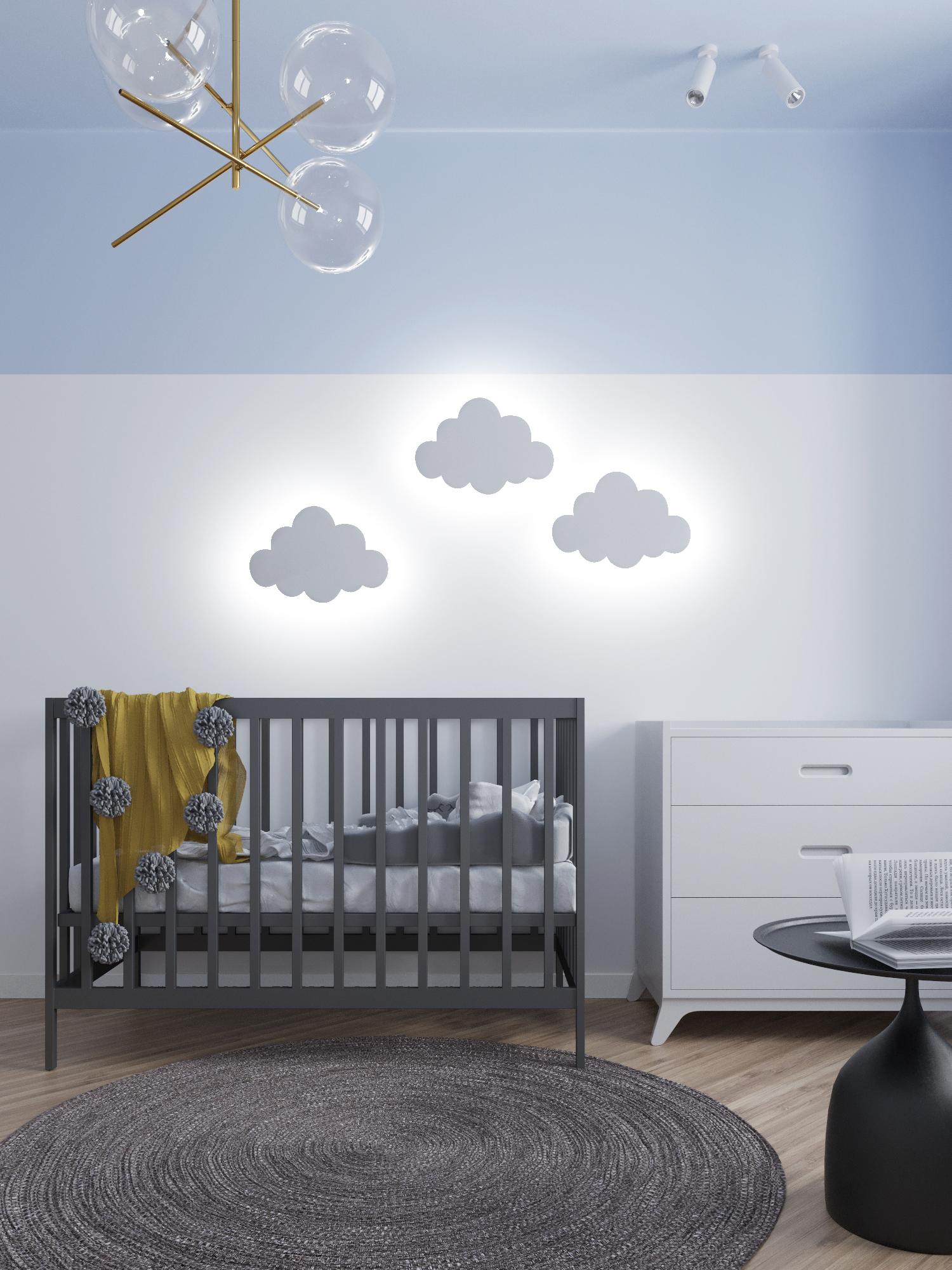 Интерьер детской с подсветкой настенной и подсветкой светодиодной