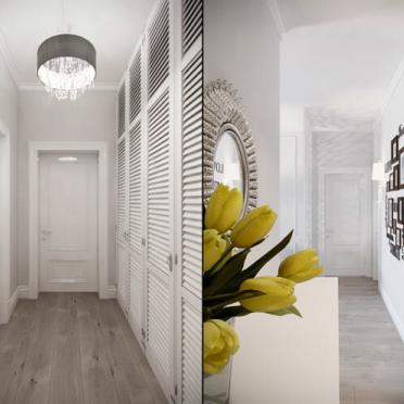 Интерьер коридора с проходной в современном стиле смотреть на Basicdecor