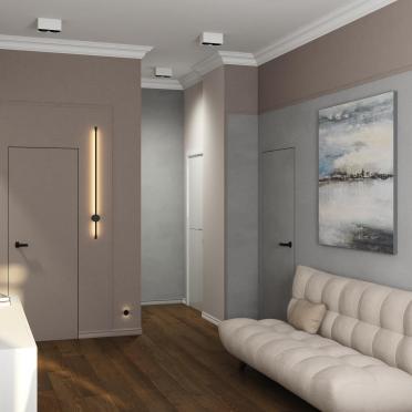Интерьер гостиной с нишей с подсветкой  смотреть на Basicdecor