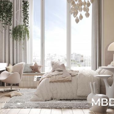 Интерьер спальни c рабочим местом  смотреть на Basicdecor