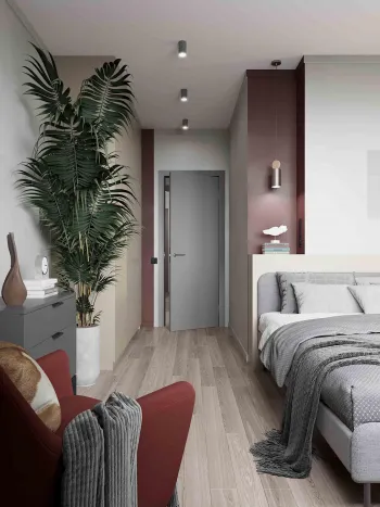 Интерьер спальни с проходной  смотреть на Basicdecor