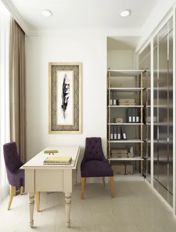 Интерьер кабинета c рабочим местом  смотреть на Basicdecor