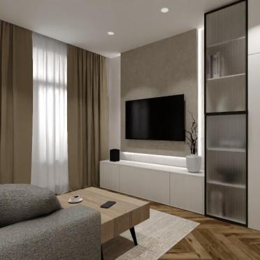 Интерьер гостиной c подсветкой  смотреть на Basicdecor