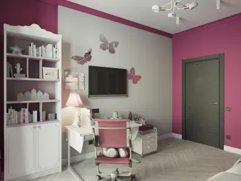Интерьер детской c рабочим местом  смотреть на Basicdecor